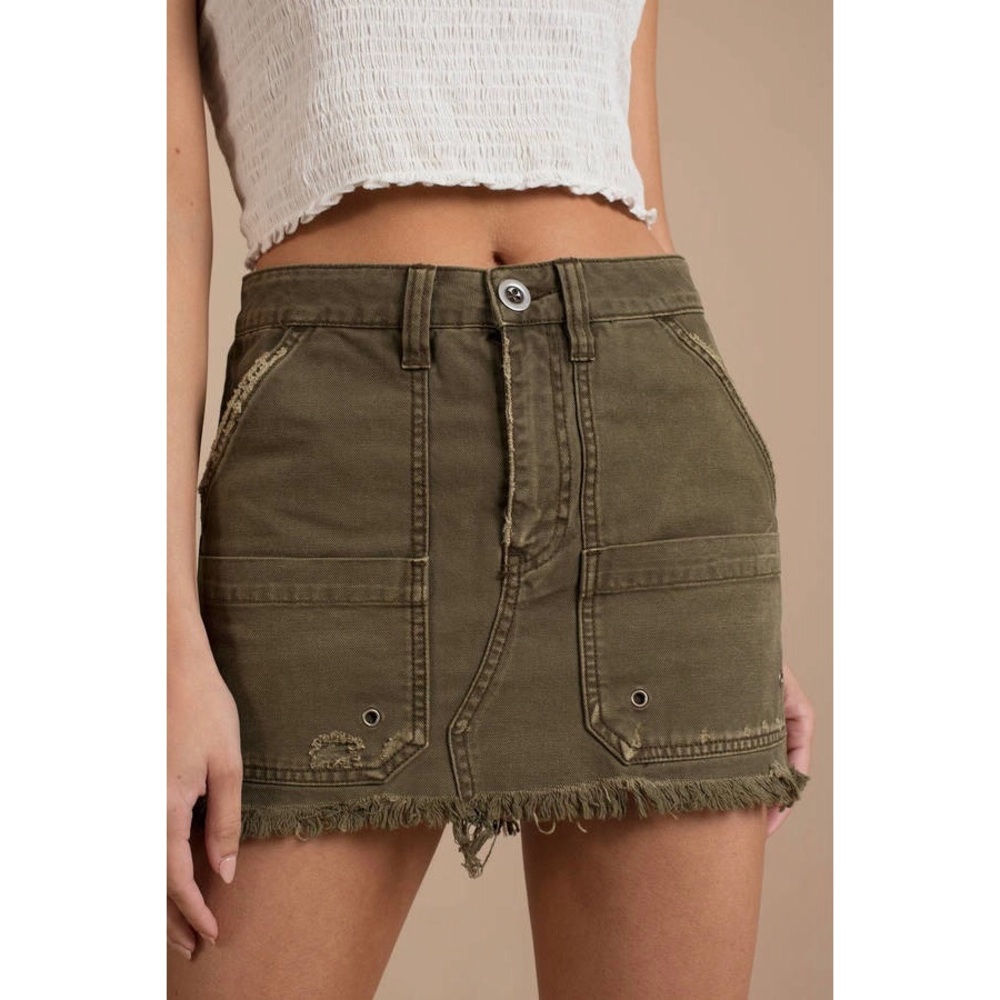 Free People Denim Utility Skirt